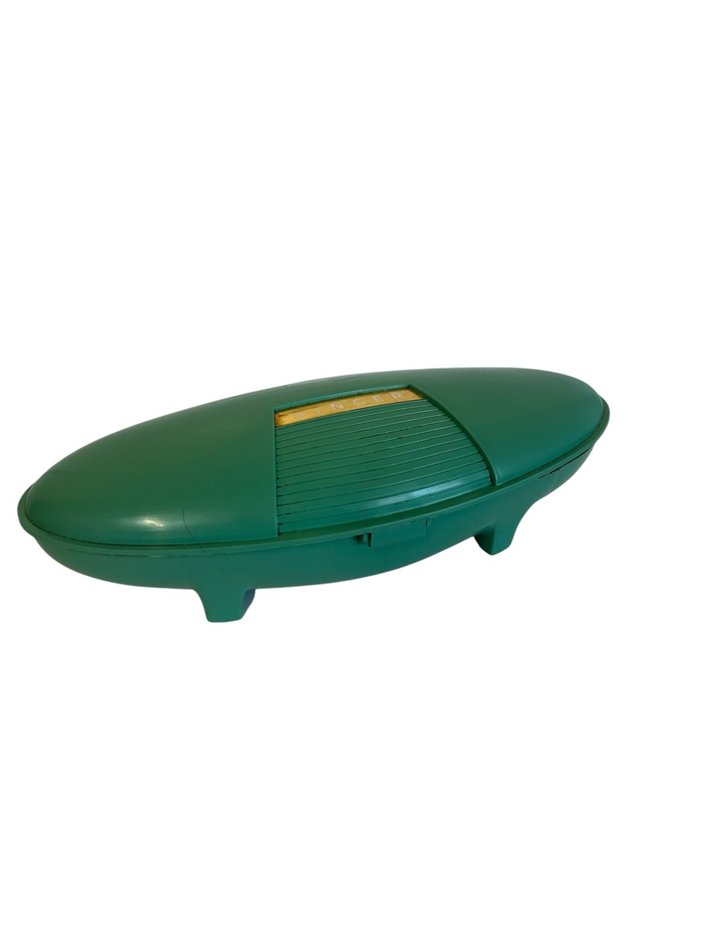 Vintage 1960s Singer Sewing Buttonholer in Atomic Green Turquoise Plastic Case - Picture 2 of 7